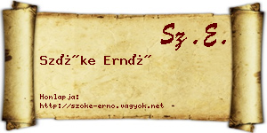 Szőke Ernő névjegykártya
